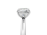 White gold Princess Solitaire Diamond Ring with Four-Prong Setting on a Plain Band_25