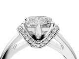 White gold Princess Solitaire Diamond Ring with Pave Band and Six-Prong Setting_55