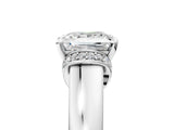White gold Princess Solitaire Diamond Ring with Pave Band and Six-Prong Setting_56
