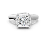 White gold Princess Solitaire Diamond Ring with Six-Prong Cathedral Setting_32