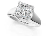 White gold Princess Solitaire Diamond Ring with Six-Prong Cathedral Setting_33