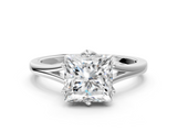 White gold Princess Solitaire Diamond Ring with Six-Prong Setting and Tapered Band_24