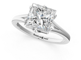 White gold Princess Solitaire Diamond Ring with Six-Prong Setting and Tapered Band_25
