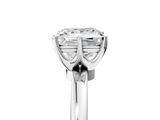 White gold Princess Solitaire Diamond Ring with Six-Prong Setting on a Classic Band_8