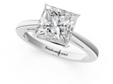 White gold Princess Solitaire Diamond Ring with Split Shank and Four-Prong Setting_21