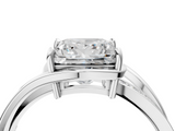 White gold Princess Solitaire Diamond Ring with Split Shank and Prong Setting_148
