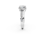 White gold Princess Solitaire Diamond Ring with Split Shank and Prong Setting_159