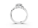 White gold Princess Solitaire Diamond Ring with Split Shank and Prong Setting_160