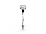 White gold Princess Solitaire Diamond Ring with Thin Band and Four-Prong Setting_5