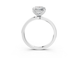 White gold Princess Solitaire Diamond Ring with Thin Band and Four-Prong Setting_6