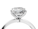 White gold Princess Solitaire Diamond Ring with Thin Band and Four-Prong Setting_7
