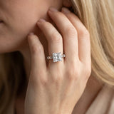 White gold Princess Solitaire Diamond Twisted Band with Four-Prong Setting_15