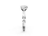 White gold Princess Solitaire Diamond Twisted Band with Four-Prong Setting_92