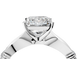 White gold Princess Solitaire Diamond Twisted Band with Four-Prong Setting_94