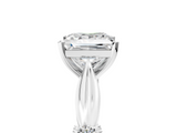 White gold Princess Solitaire Diamond Twisted Band with Four-Prong Setting_95