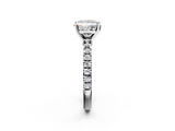White gold Princess Solitaire Diamond with Pavé Band and Four-Prong Setting_111
