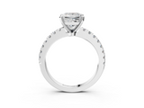 White gold Princess Solitaire Diamond with Pavé Band and Four-Prong Setting_112