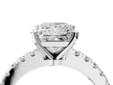 White gold Princess Solitaire Diamond with Pavé Band and Four-Prong Setting_113