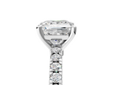 White gold Princess Solitaire Diamond with Pavé Band and Four-Prong Setting_115
