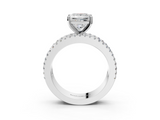 White gold Princess Solitaire Diamond with Pave and Channel Set Band_111