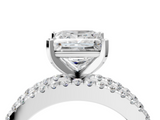 White gold Princess Solitaire Diamond with Pave and Channel Set Band_116