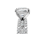 White gold Princess Solitaire Diamond with Pave and Channel Set Band_117