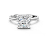 White gold Princess Solitaire Engagement Ring with Cathedral Band and Four-Prong Setting_29