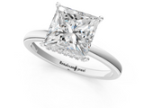 White gold Princess Solitaire Engagement Ring with Cathedral Band and Four-Prong Setting_30