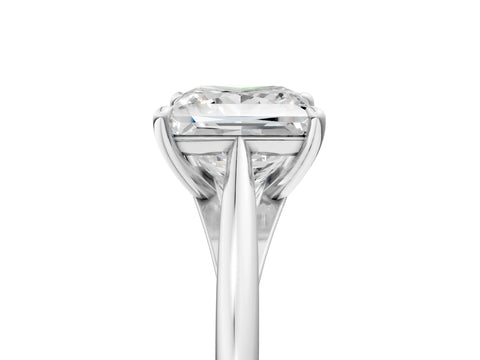 White gold Princess Solitaire Engagement Ring with Four-Prong Setting and Classic Band 1