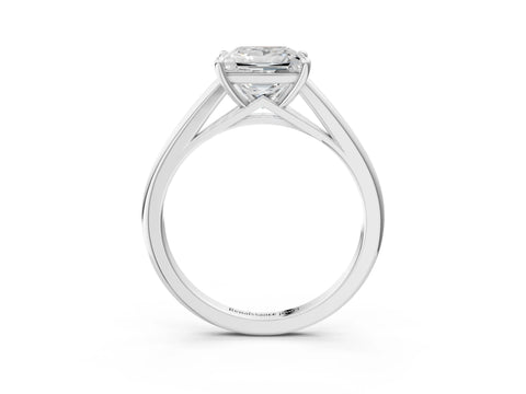 White gold Princess Solitaire Engagement Ring with Four-Prong Setting and Classic Band 5