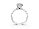 White gold Princess Solitaire Engagement Ring with Scrollwork Band and Four-Prong Setting_169