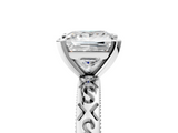 White gold Princess Solitaire Engagement Ring with Scrollwork Band and Four-Prong Setting_169