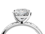 White gold Princess Solitaire Engagement Ring with Scrollwork Band and Four-Prong Setting_170