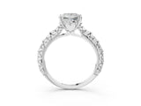 White gold Princess Solitaire Floral Milgrain Engagement Ring_34