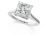 White gold Princess Solitaire Heart Prong Engagement Ring with Tapered Band_52