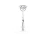 White gold Princess Solitaire Heart Prong Engagement Ring with Tapered Band_53