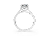 White gold Princess Solitaire Heart Prong Engagement Ring with Tapered Band_54