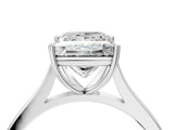 White gold Princess Solitaire Heart Prong Engagement Ring with Tapered Band_57