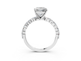 White gold Princess Solitaire Marquise Side Stone Prong Setting Ring_92