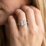 White gold Princess Solitaire Marquise Twist Band with Six-Prong Setting_15