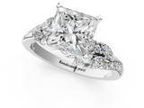 White gold Princess Solitaire Marquise Twist Band with Six-Prong Setting_61