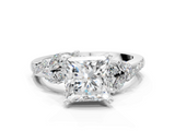 White gold Princess Solitaire Marquise Twist Band with Six-Prong Setting_63