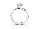 White gold Princess Solitaire Marquise Twist Band with Six-Prong Setting_66