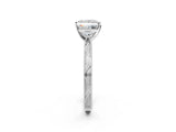 White gold Princess Solitaire Milgrain Engraved Band with Four-Prong Setting_14