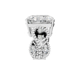 White gold Princess Solitaire Milgrain Leaf Band with Prong Setting_8