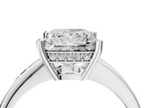 White gold Princess Solitaire Pavé Band Prong Setting Ring_22