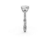 10K White Gold 1.96 Carat D VS1 Princess Solitaire Pavé Band Prong Setting Ring