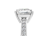 White gold Princess Solitaire Pavé Band Prong Setting Ring_23