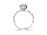 White gold Princess Solitaire Pavé Band with Four-Prong Setting_193
