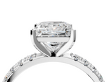 White gold Princess Solitaire Pavé Band with Four-Prong Setting_199